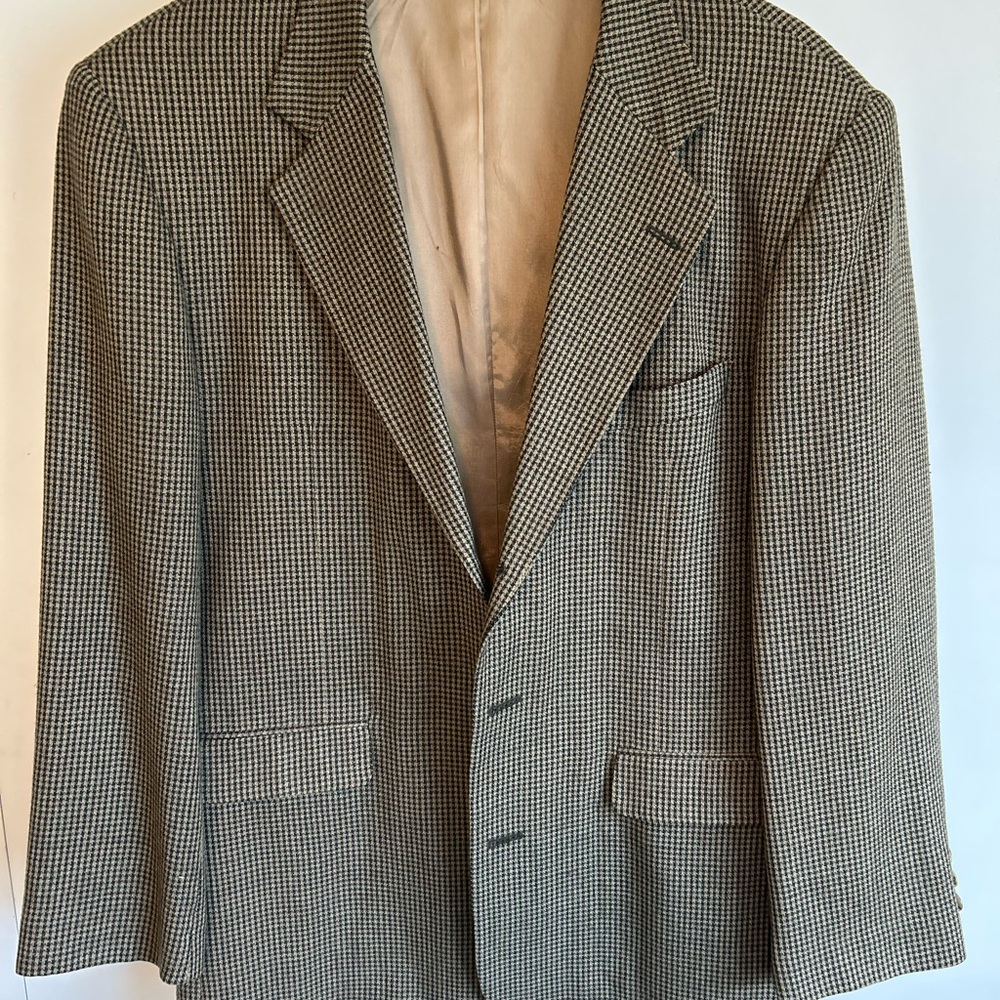 Classic Black and Tan Checkered Men's Blazer